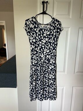 Boden Amalie Navy and White Patterned Dress